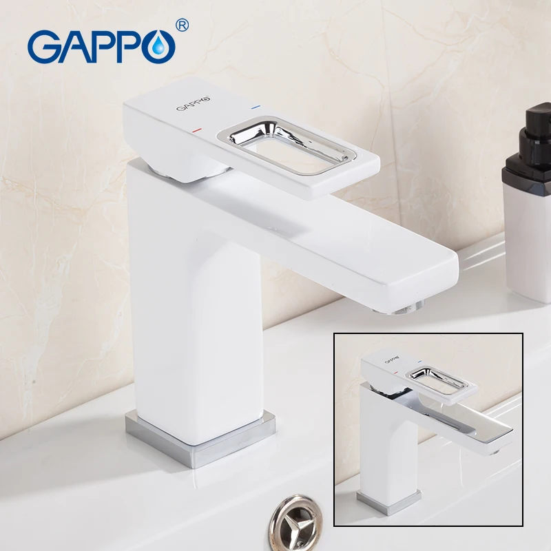 Gappo смесители для раковины белый полированный бортике смеситель для ванной комнаты смеситель холодной и горячей воды с одной ручкой для ванной воды Водопад кран латунь