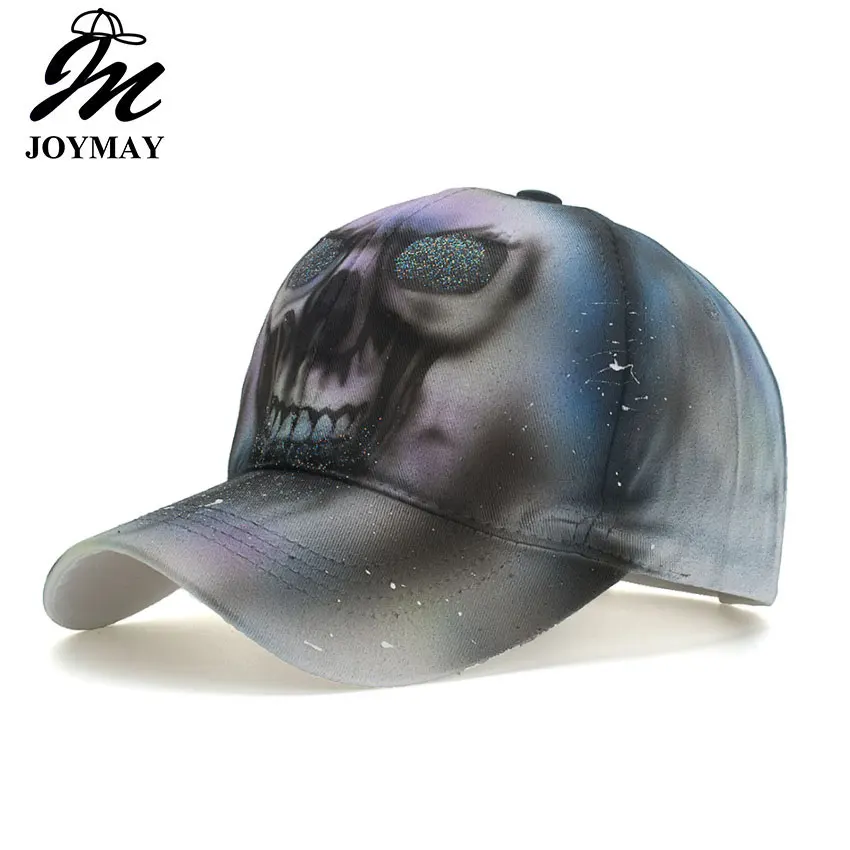 Новинка 2018 бейсболка JOYMAY для мужчин и женщин с рисунком черепа Регулируемая