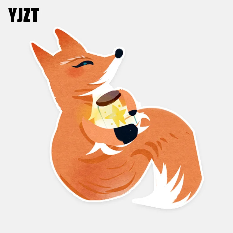 

YJZT 13.5CM*14CM Funny Fox PVC High Quality Animal Car Sticker 5-1008