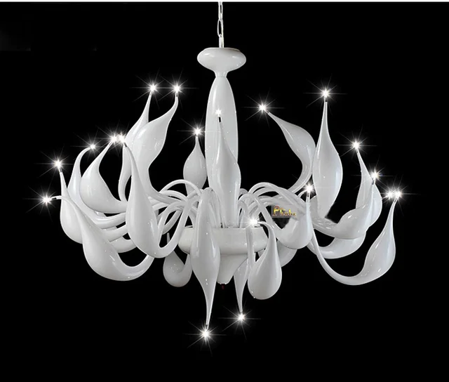 Italy Swan Chandelier Modern Murano Chandeliers Creative Art Glass Italy Swan Chandelier Modern Murano Chandeliers Creative Art Glass Light 24 Head White Color