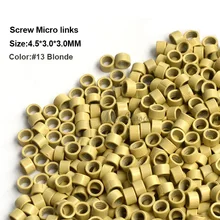Микро кольца 4,5*3,0*3,0 мм 1000 шт/бутылка#13 блонд Золотой дредлок бусины для волос для наращивания