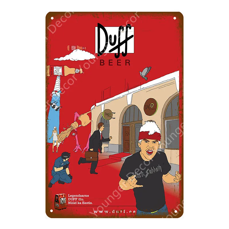 Duff пивная табличка, винтажная металлическая жестяная вывеска, домашний бар, паб, декоративные металлические тарелки, наклейки на стену, пивной плакат YH016 - Цвет: YD10092H