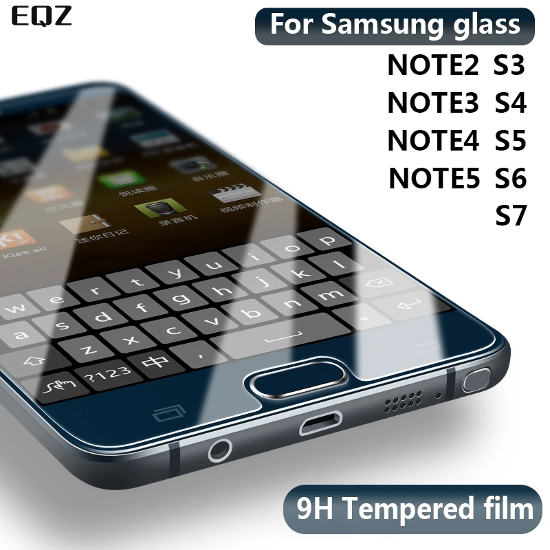

EQZ 9H 2.5D Tempered Glass Note 2 3 4 5 Film Explosion Proof Screen Protector For Samsung Galaxy S2 S3 S4 S5 S6 S7 Film