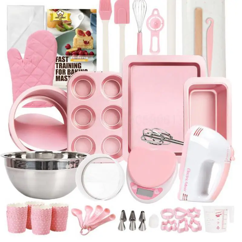 

Kitchen Baking Tool Set Oven Tool Cake Mould Baking Set 24 Sets Of Rose Gold