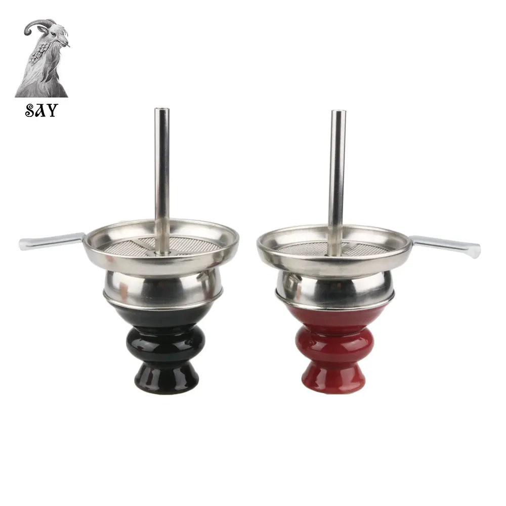 SY 1set Hookah Shisha Charcoal Screen Holder With Ceramic Bowl Five