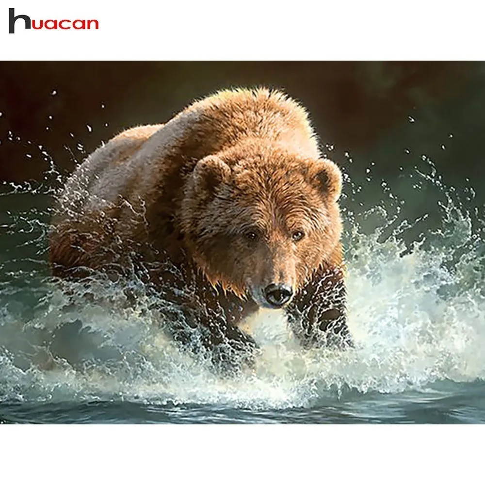 

Huacan DIY Diamond Embroidery Animal Bear Diamond Painting Sale Drill Rhinestones Painting Needlework Sets Home Decorative
