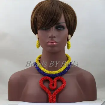 

Fashion New Women Pendant Necklace African Wedding Party Beads Lace Jewelry Set Crystal Costume Jewellery Free Shipping ABL179