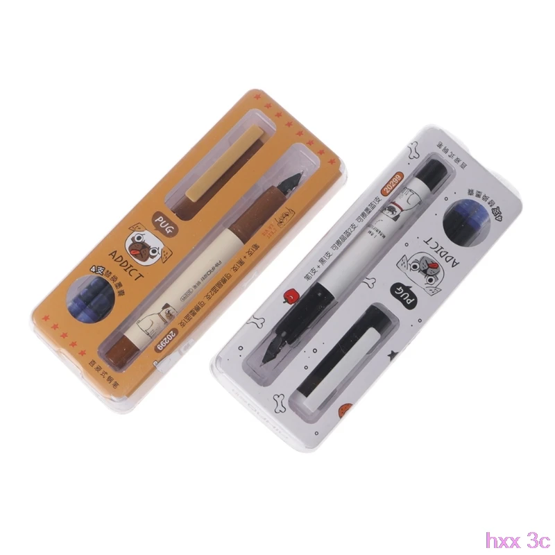 

New Fashion Fountain Pen With Gift Box Set Medium Nib Blue Ink Smooth Writing