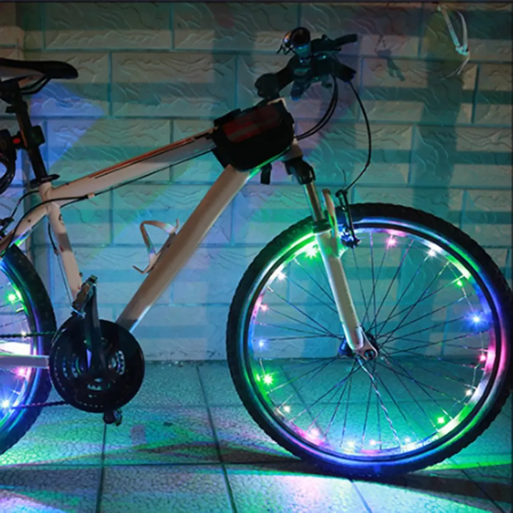 

Battery Powered Cycling Spoke Wire Tire Tyre Wheel Light Super Bright Beautiful LED MTB Bike Bicycle DIY Spoke Stripe Light