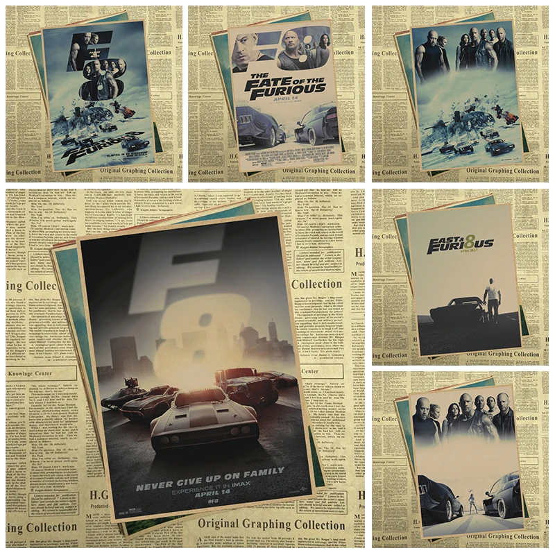The Fate of the Furious 8 2017 последний фильм Декор для дома Крафт Фильм плакат рисунок