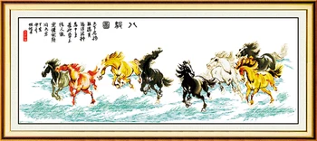 

Fine horses(1) Animal cotton cross stitch kits 14ct white 11ct printed embroidery DIY handmade needle work wall home decor