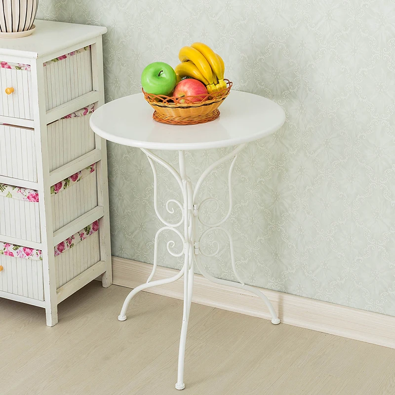 Metal Tea Table Simple Modern Iron Round Coffee Table Creative Tea Table for Apartment