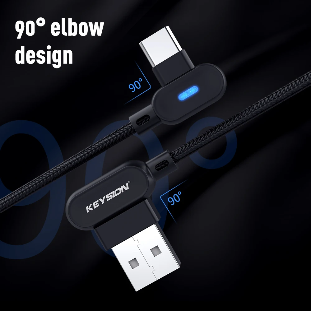 USB Type C кабель KEYSION L для xiaomi Mi 9T redmi note 7 быстрой зарядки телефонов Samsung S10 S9 S8 Plus A50