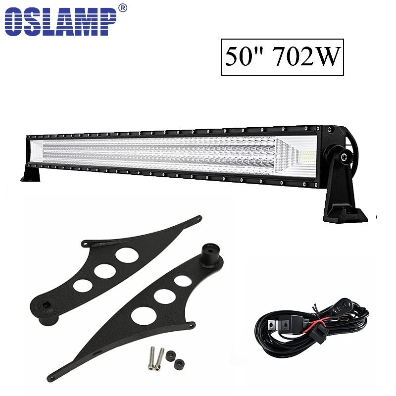 

Oslamp 50inch 702W Straight LED Light Bar With Mounts Brackets 3 Row Car Work Light Combo Beam For Ford F150 2009~2014
