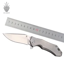 Kizer new hunting knives titanium folding knife s35vn blade high quality ourdoor tool