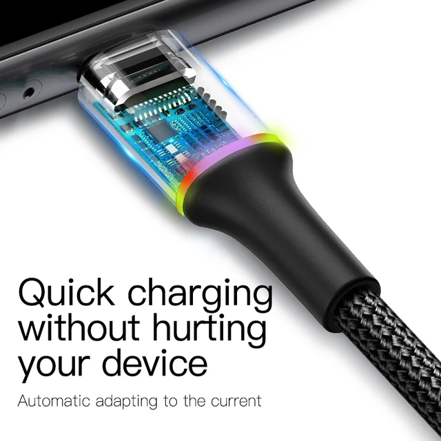 Baseus-Cable USB tipo C para móvil, Cable de carga rápida para Samsung S20, S10 Plus, Xiaomi, cargador de USB-C, 3m Baseus-Cable USB tipo C para móvil, Cable de carga rápida para Samsung S20, S10 Plus, Xiaomi, cargador de USB-C, 3m