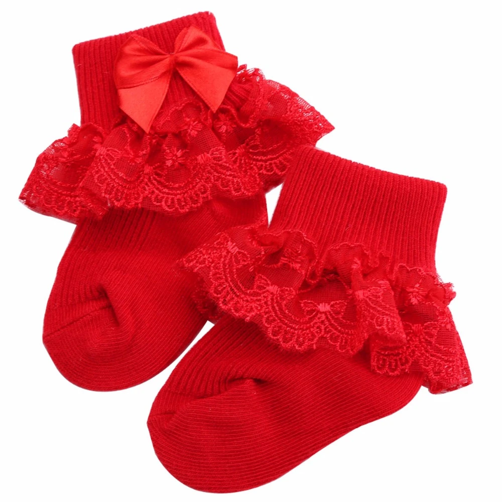 10 Pairs Lot Red Solid Color 24m Baby Socks Newborn Girl Frilly Princess Newborn Socks Calcetines Meias Bow Knot Chaussette Bebe Socks Aliexpress