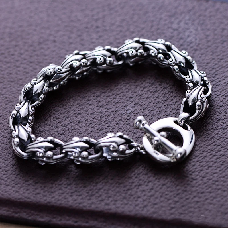 MetJakt-Vintage-Thai-Silver-Crusade-Flower-Bracelet-Solid-925-Sterling-Silver-Bracelet-Men-s-Punk-Rock (2)