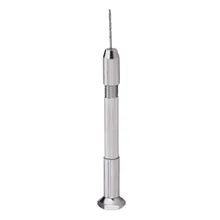 Aluminum Micro Mini Hand Drill With Keyless Chuck 0.8-3.0mm 10pcs High Speed Steel Twist Drills Rotary Tool Wood Drilling Silve
