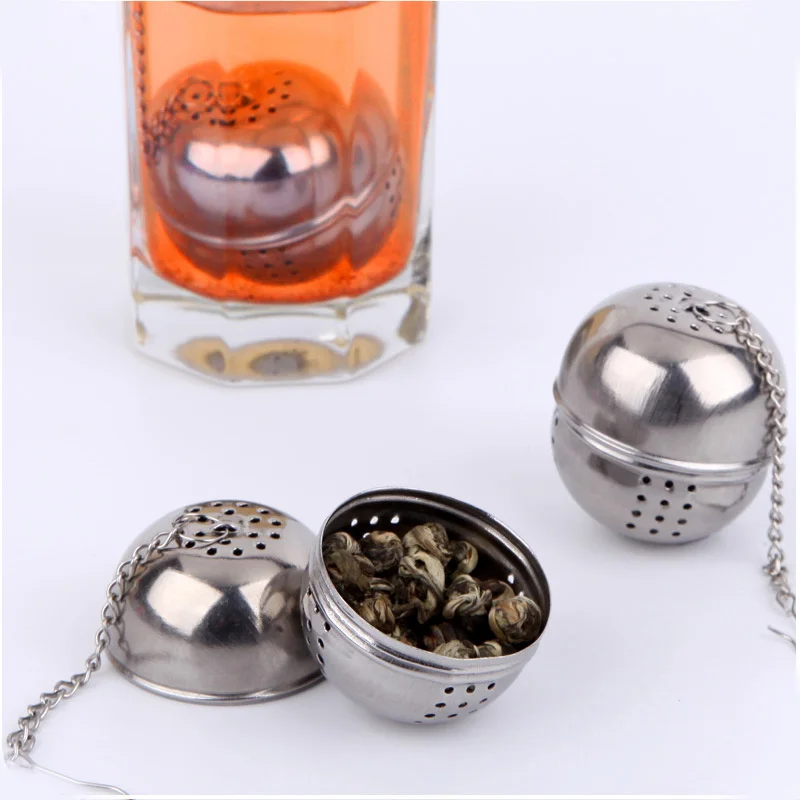 

For Loose Tea Leaf Spice Home Kitchen Accessories Mesh Filter Strainer Hangable Stainless Steel Ball Shape Tea Infuser