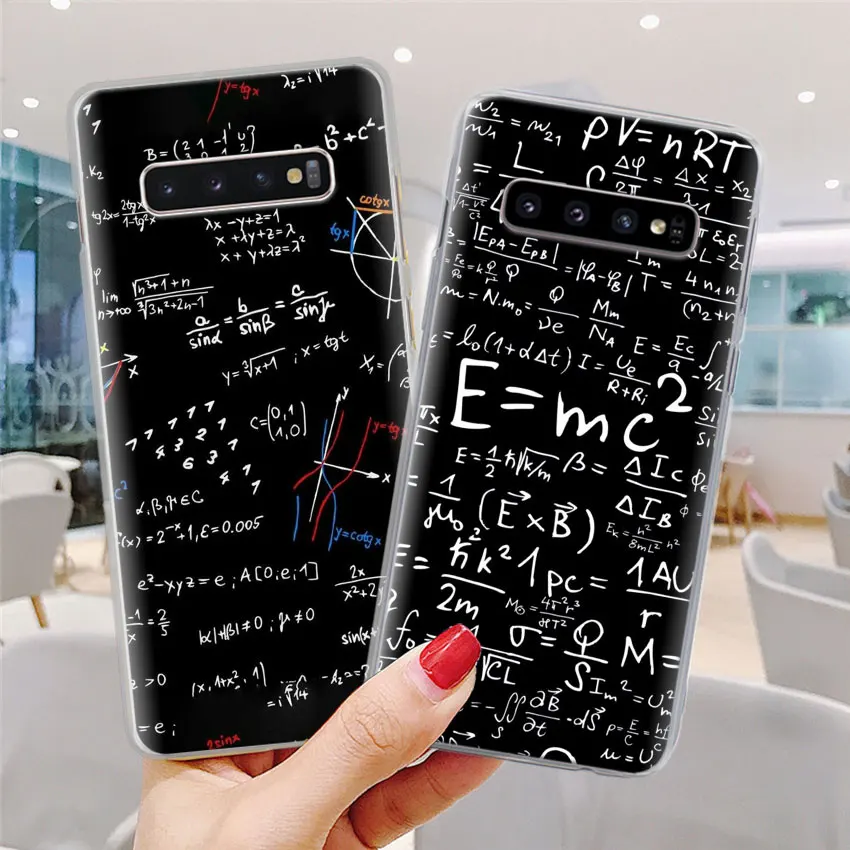 Математика formul Математика E = mc2 чехол для телефона samsung Galaxy S10e S10 Plus S7 S8 S9 Plus Note 8 9 M10 M20 M30 жесткий чехол Coque