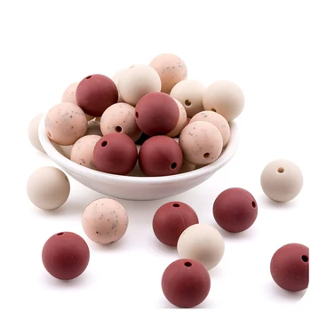 

Baby Color Silicone Round Beads 50PCS Baby Teether 12mm Accessories Silicone Beads Pendant DIY Nursing Bracelet Kids Beads