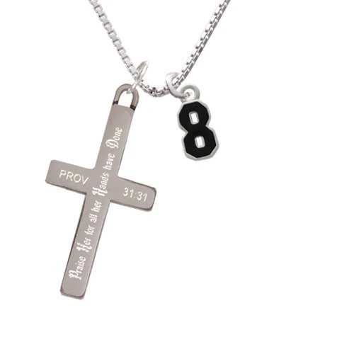 Black Number - 8 - Praise Her - Cross Necklace (1)