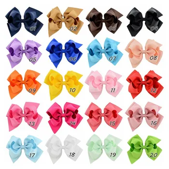 

free shipping 120pcs 6 Inch Girls Large Double Layers Hair Bow Grosgrain Ribbon with Alligator Clips