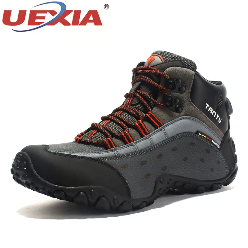

UEXIA 2018 Men Tactical Military Boots Leather Lace Up Ankle Boots Men Shoes Flats Rubber Work Footwear zapatos de senderismo
