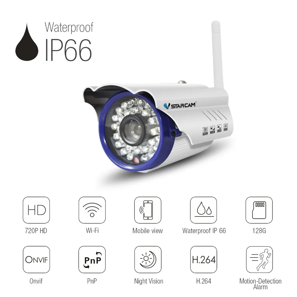 VStarcam C7815WIP Бесплатная доставка Wi Fi IP Камера Outdoor1.0MP мегапиксельная HD CCTV