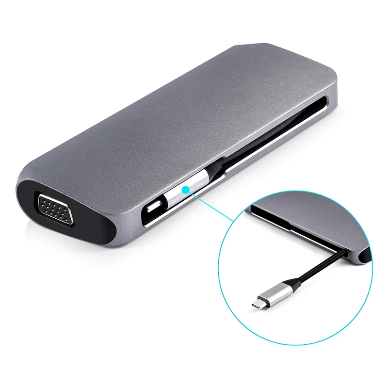 Док станция Baolyda type C USB к HDMI Ethernet VGA концентратор адаптер для MacBook Pro переключатель