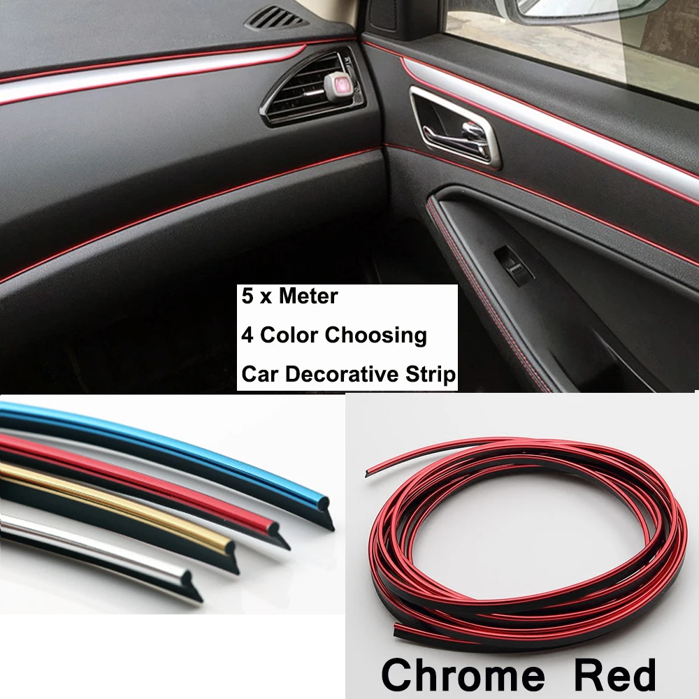 5 Meter PVC decorative tape Auto dash panel trim strip Car Rein Side