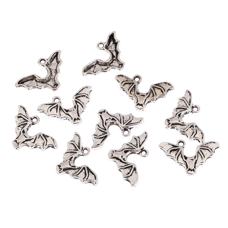 

Bat halloween Tibetan Silver Bead charms Pendants fit bracelet 10pcs 24*15mm