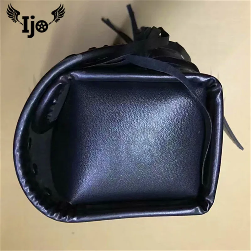 Черные мотоциклетные седельные сумки Ijo Кожаная Мотоциклетная боковая сумка для