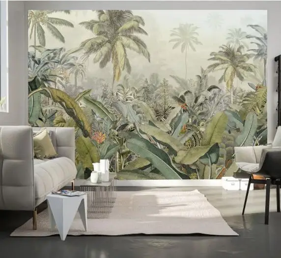 

Paint Tropical Rainforest Leaf Plant Wallpaper Mural for Living Room Sofa Backaground 3d Photo Mural 3d Wall Mural Wall paper