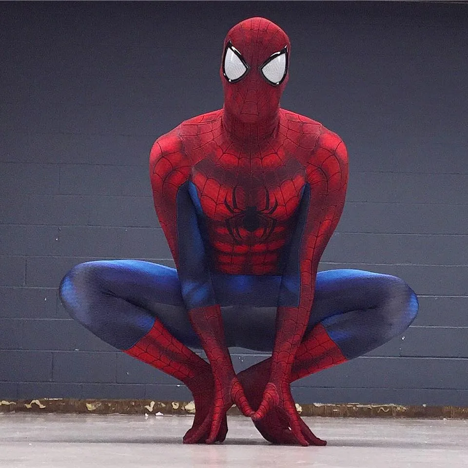 high quality amazing spandex spiderman costumecosplay spider man adult red black