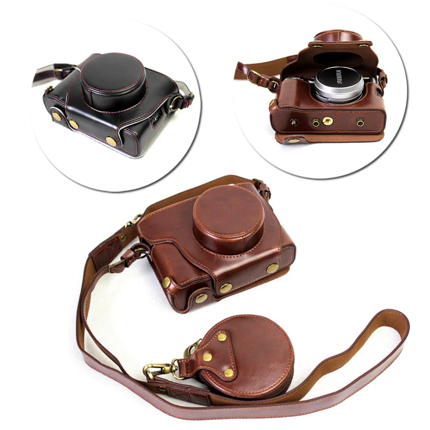 Custodia In Pelle Pu Per Borsa Fotografica Fujifilm X100F X100F Con Apertura Della Batteria Inferiore E Piccola Custodia