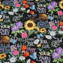 105 см Ширина I 've Got Sunshine доска рисунок черный хлопок ткань для девочек юбки наволочка штора шитье DIY-AFCK816