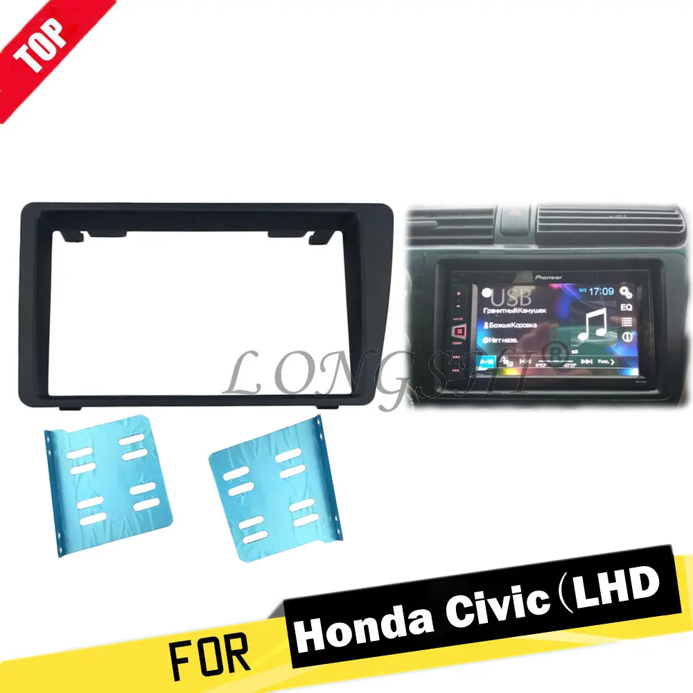 LONGSHI двойной Din автомобильный Радио фасции отделка комплект для 2001-2005 Honda Civic LHD Dash Mount DVD рамка Авто стереоадаптер 2din