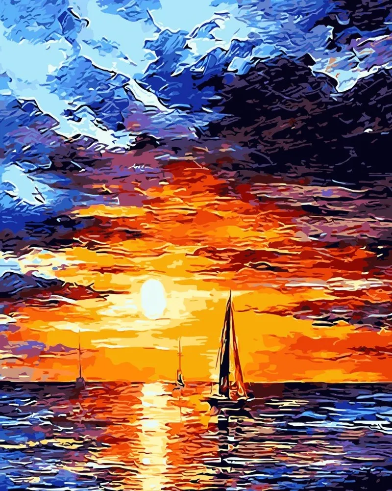 

Frameless Picture The call of the sea DIY Painting By Numbers Modern Wall Art Handpainted Oil Painting On Canvas For Home Decor