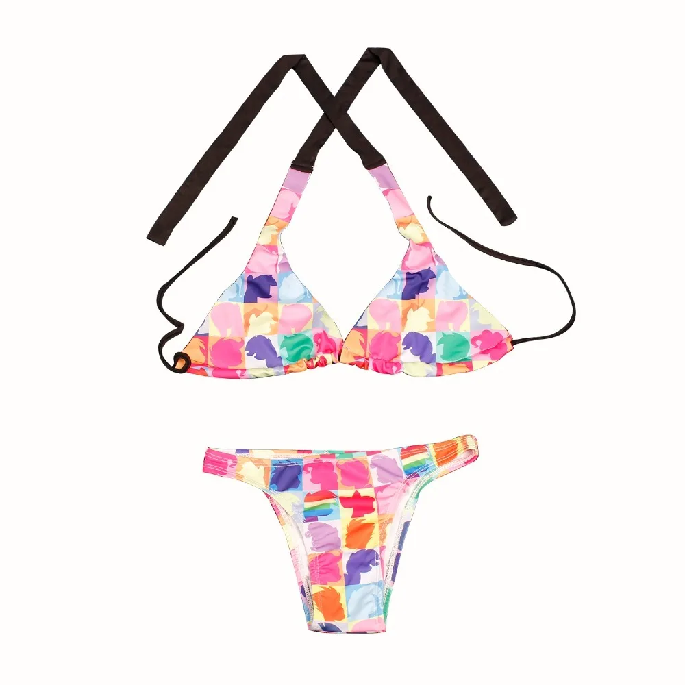 

Summer Fashion Cartoon Bikini Women Two Pieces Swimsuit Bathing Suit Girl Harajuku Style Swimwear Swimsuit Size Range