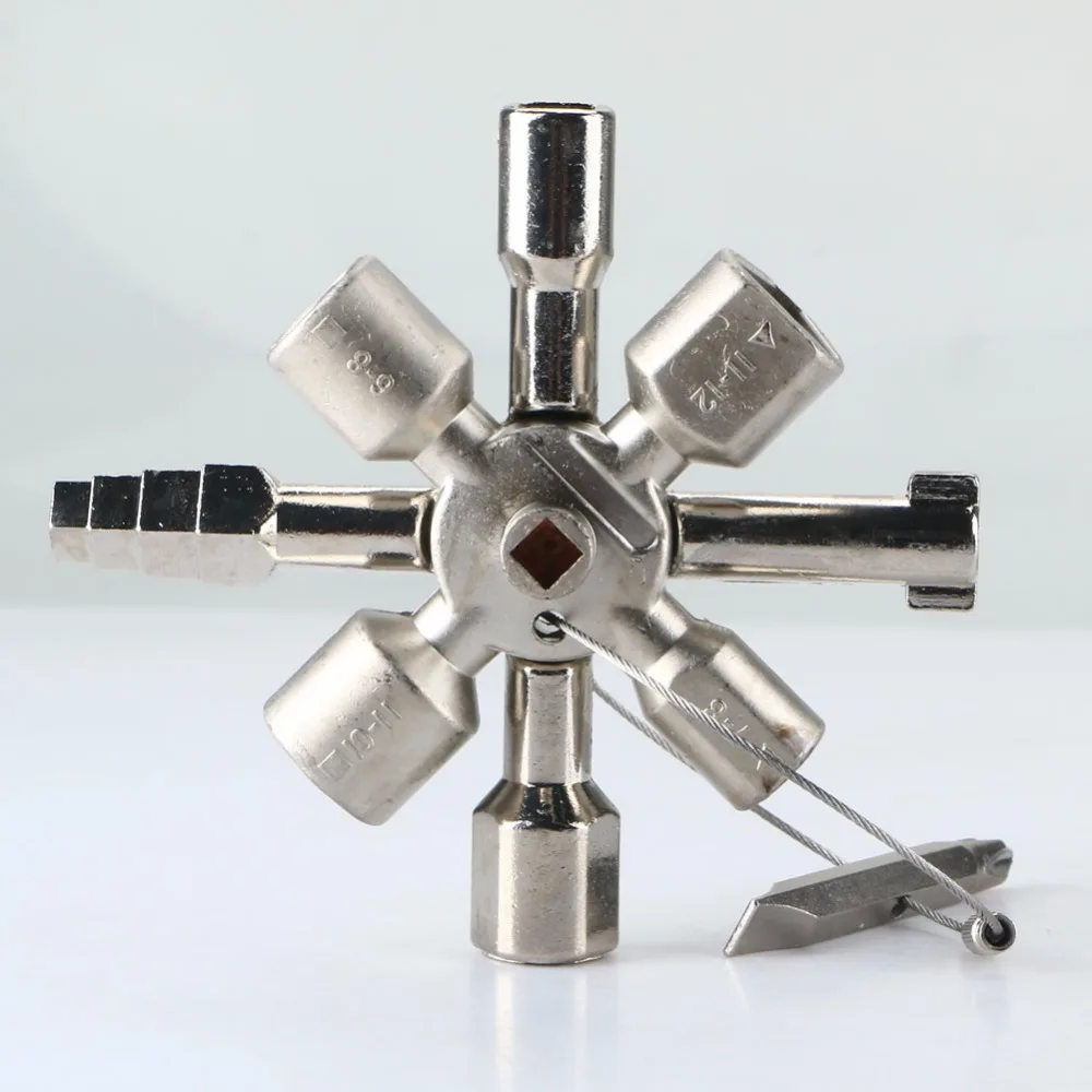 Hot 10 in 1 Multifunction Electrician Cross Switch Key Wrench Universal