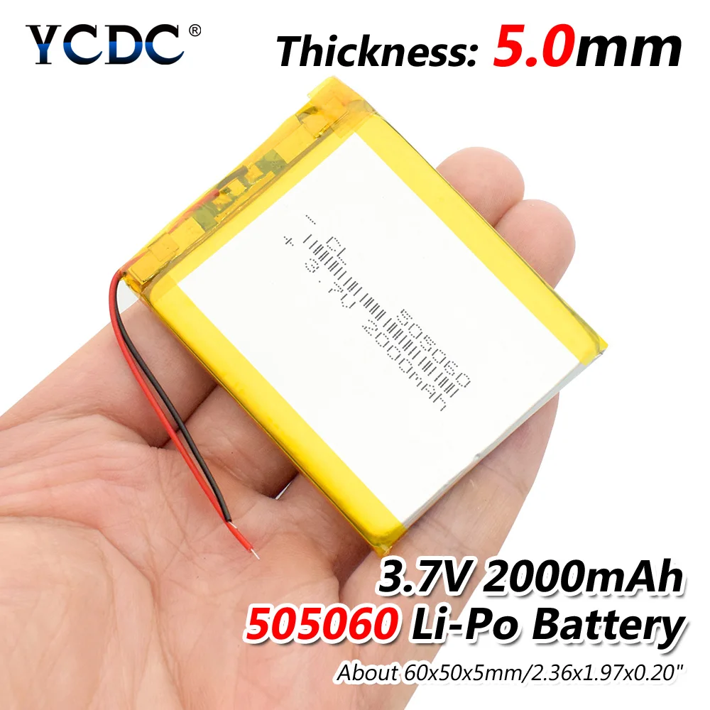 YCDC 3 7 V литий полимерный аккумулятор gps навигация 505060 2000mah большой емкости