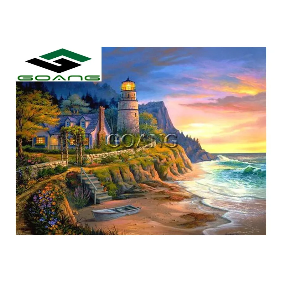 GOANG 5D Diy Алмазная картина Mountian House вышивка крестиком мозаика рукоделие домашнее