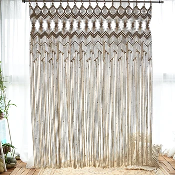 

80 Cm X 180 Cm Macrame Wall Art Handmade Cotton Wall Hanging Tapestry with Bohemia Home Wedding Garden Party Decoration