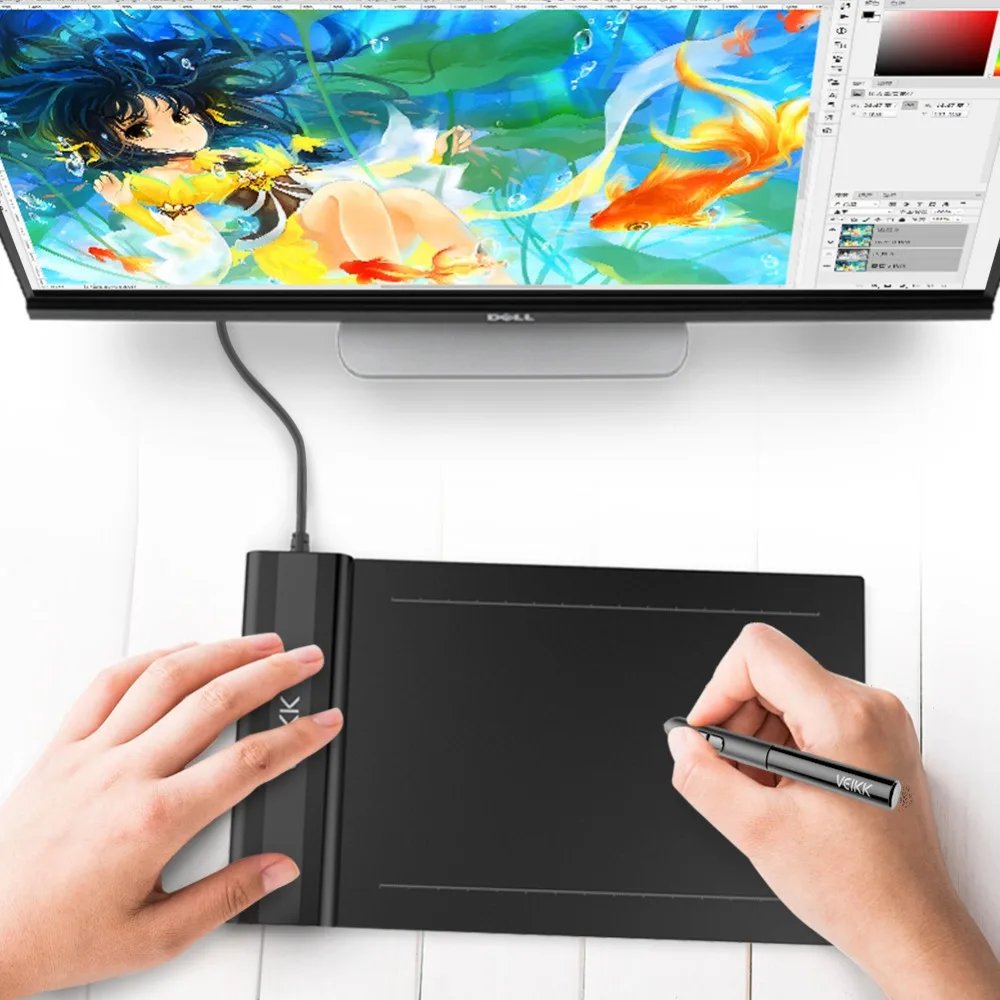 Veekk S640 tabletas de dibujo gráfico 6X4 pulgadas tableta Digital ordenador periféricos pluma 8192