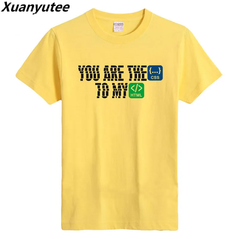 Xuanyutee Geeky Fans забавная футболка мужская с принтом You're The css To My Html летняя хлопковая
