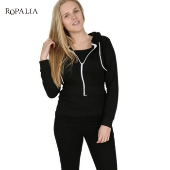 

2018 New Arrival Hoodies Women Sweatshirt Crop Top Long Sleeve Zipper Jacket Autumn Hoodies Jumper