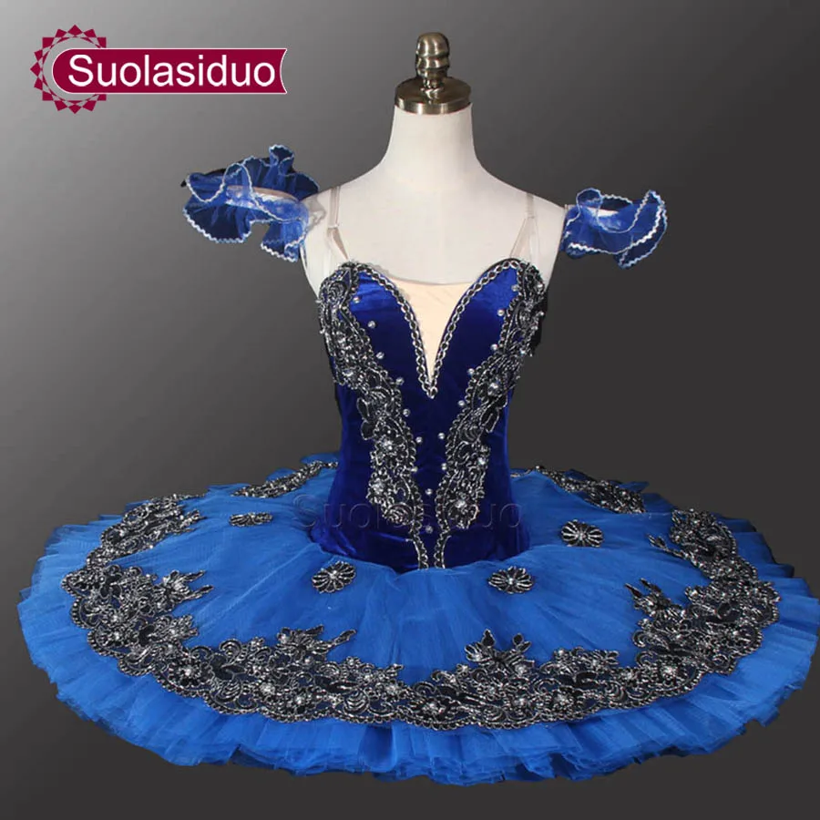 

Velvet Blue Bird Ballet Tutu Black Swan Ballet Tutu Professional Ballet Tutu For Competition Stage Performance SD0013