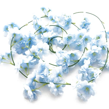 

Artificial Flower Vine Floral Vines Decoration For Wedding Home Office Light Blue Color1Pc